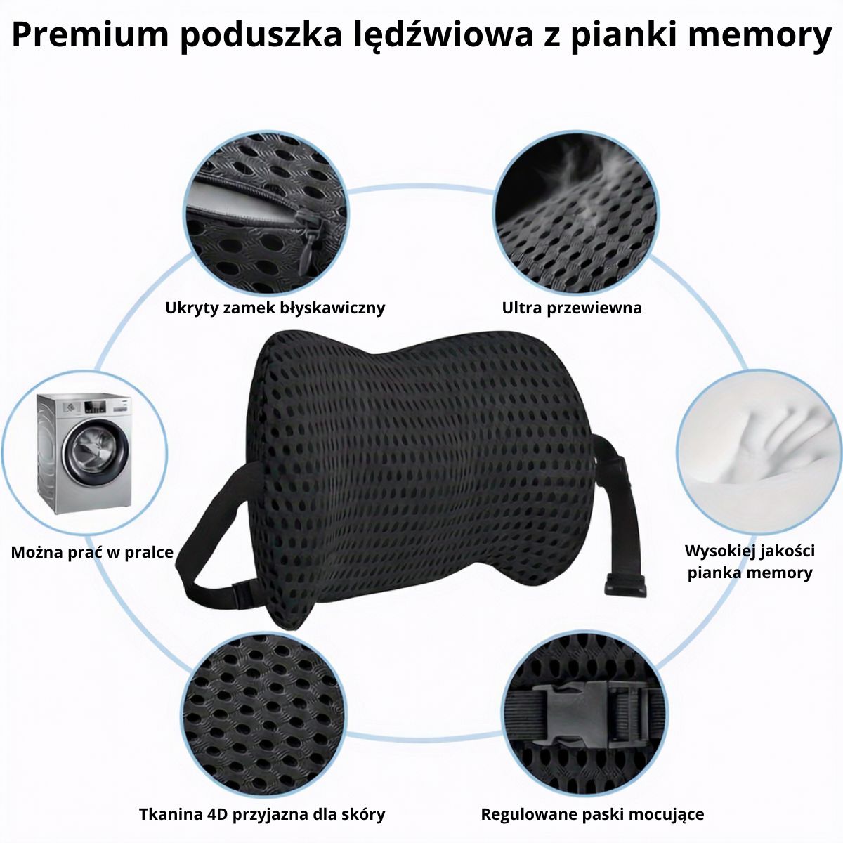 Oryginalna poduszka podtrzymująca odcinek lędźwiowy kręgosłupa Zoomly™